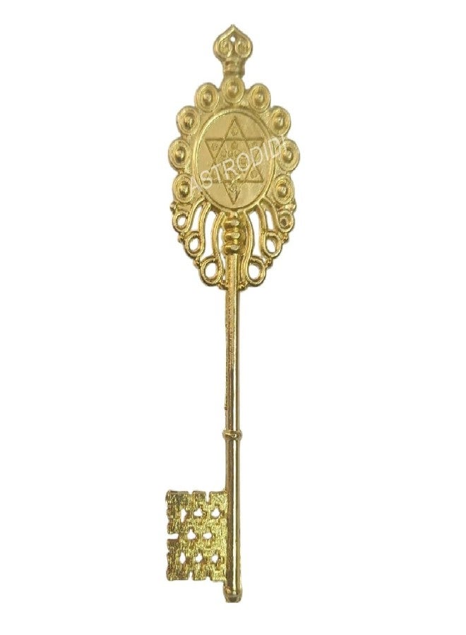 ASTRODIDI Bronze Kuber Kunji Key Original Vastu Fengshui for Wealth & Prosperity | Kept in Temple of House, Office & Factory and Almirah for Getting Blessed by Lord Kuber (Color: Yellow), 40 x 80 Mm - Image 1